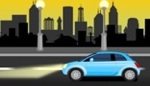 Car driving in city 